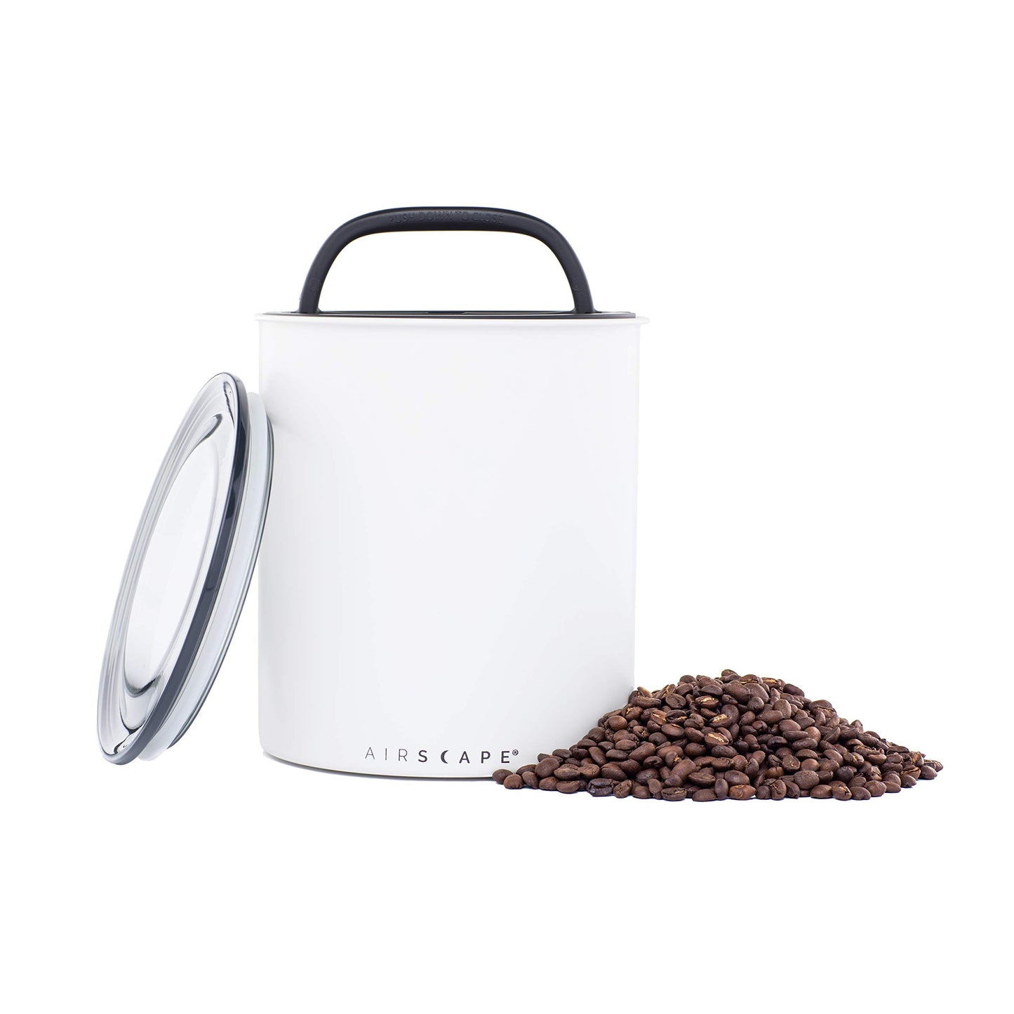 AirScape Coffee Storage Canister (1.1 kg Dry Beans) - Extra Large Kilo Size Food Storage Container, Patented Airtight Two Way Valve Lid Pushes Air Out to Preserve Freshness (Matte White)