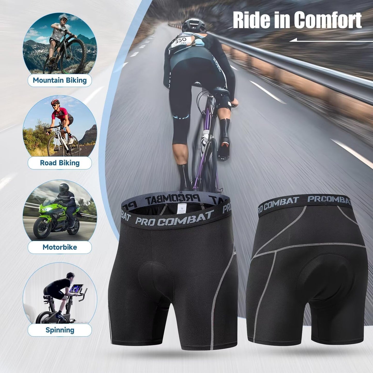 - Sillictor Cycling Shorts | Mens Gel Padded Cycle Shorts | Quick Dry Compression -