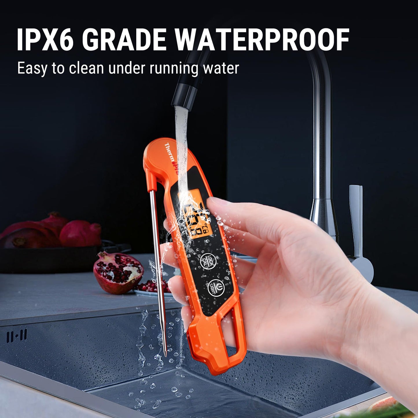 - ThermoPro TP603 Digital Meat Thermometer for Kitchen | IPX6 Waterproof Food Thermometer -