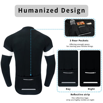 - Dooy Men's Cycling Bike Jersey | Long Sleeves Biking Running Shirts | 3+1 Pockets | Breathable Quick Dry -