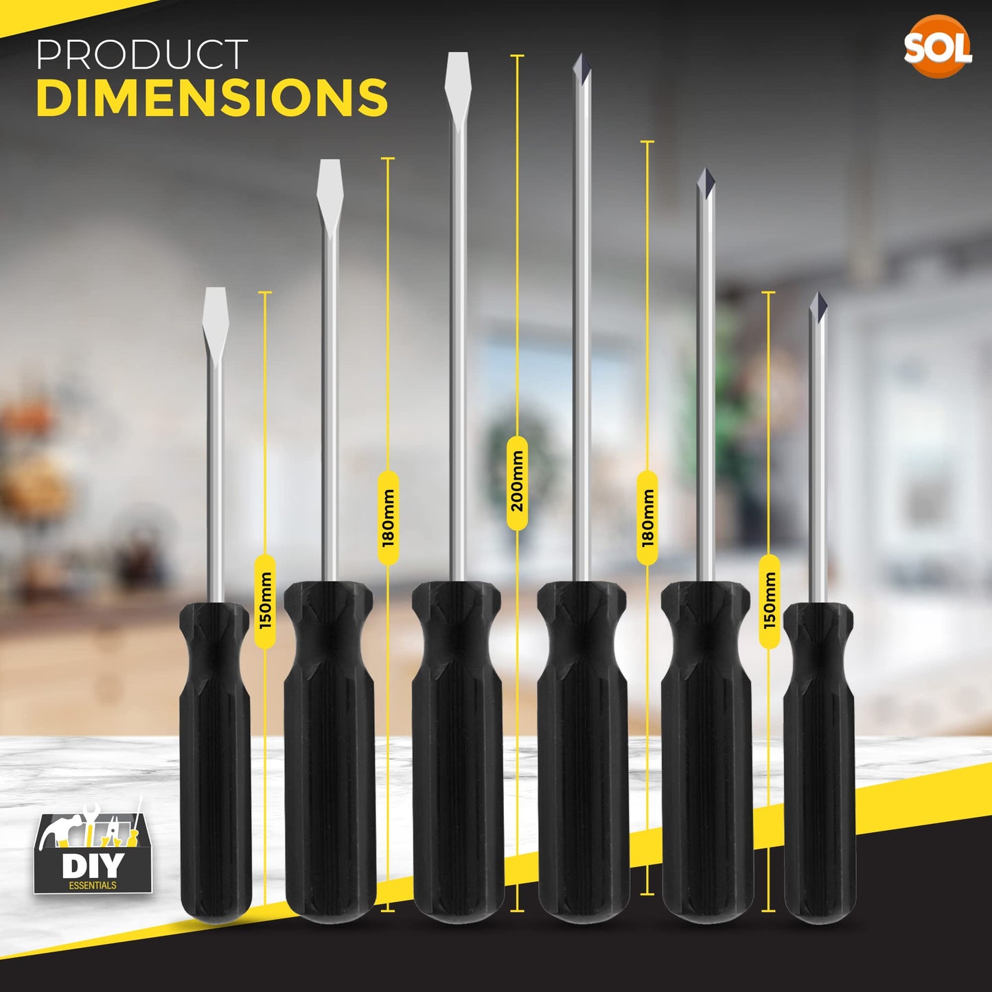 6pk Phillips Screwdriver Set | 3.4mm, 4.5mm Non-Slip Grip Screwdrivers, Electrical Screwdriver Sets, Electricians Screwdriver Set Electrician Tools, Philips Screwdriver, Screw Driver Set