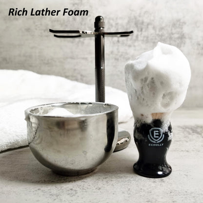 - Luxury Mens Shaving Brush by Echolly | NO Shedding Bristle Shaving Brushes for Men -