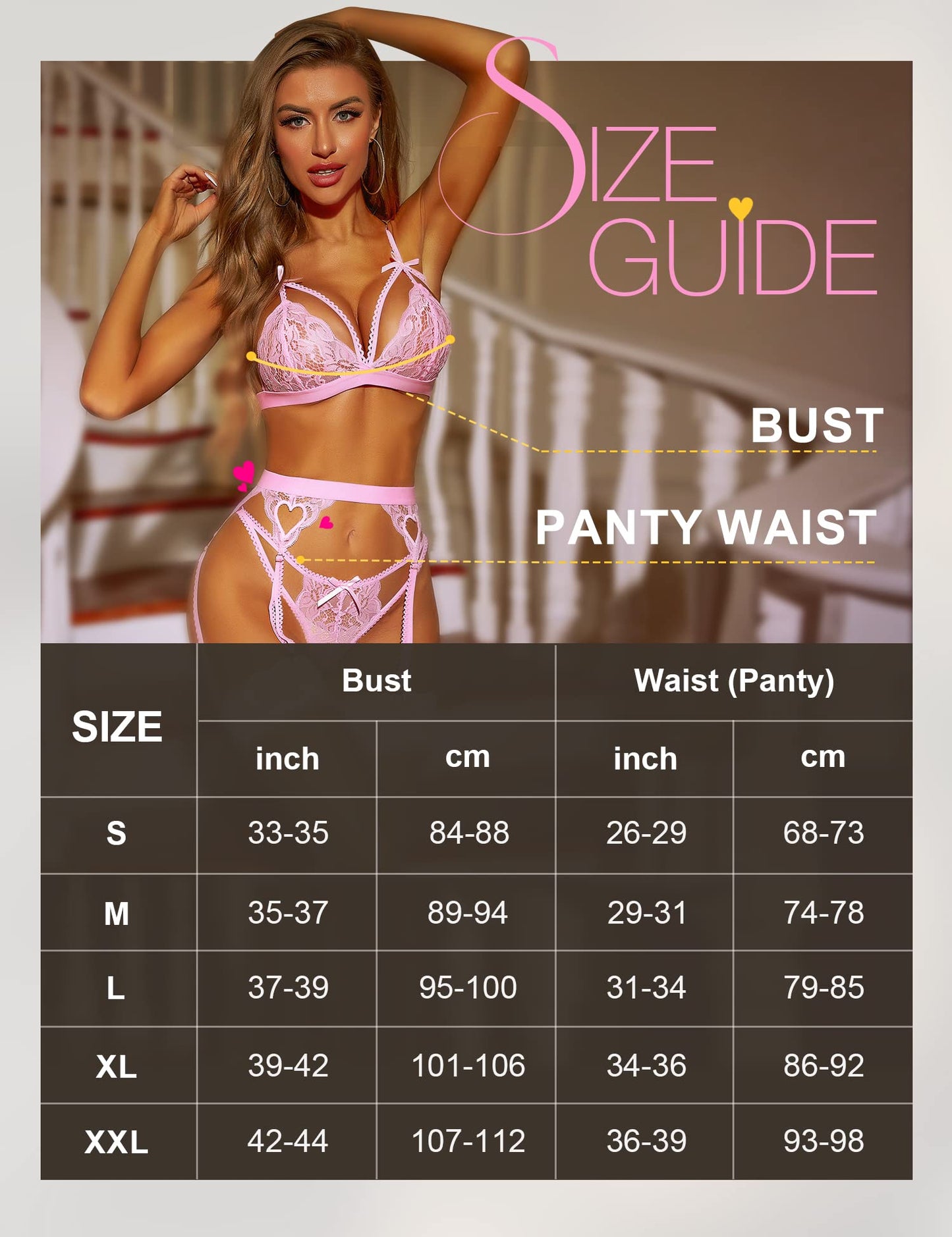 - RSLOVE Women Sexy Lingerie Set |  Lingerie Sets for Women | Light Pink | S -