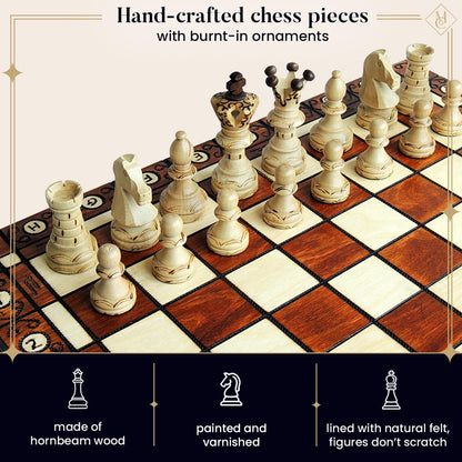 - Master of Chess Exclusive AMBASSADOR DELUXE 54cm / 21in | Premium Quality Wooden Chess Set -