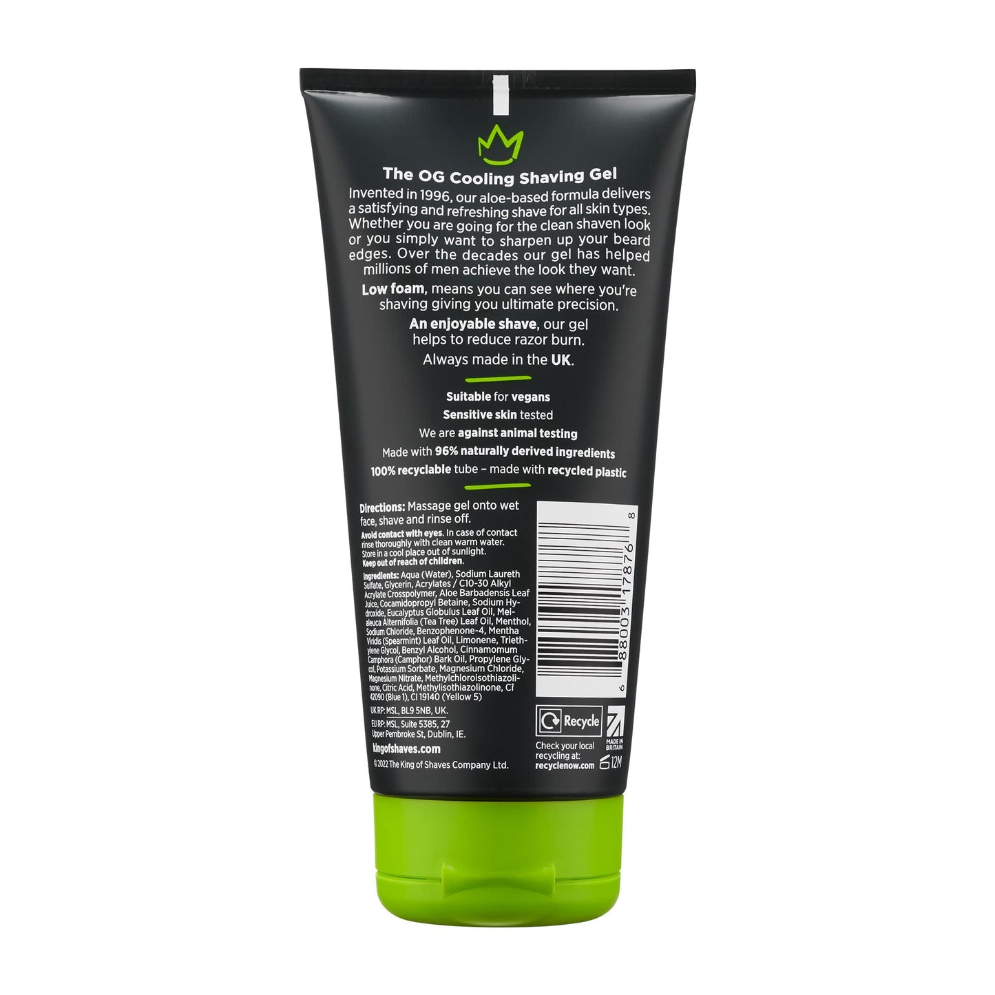 - King of Shaves Cooling Low Foam Shaving Gel | Aloe Vera Formula for A Refreshing and Precise Shave -