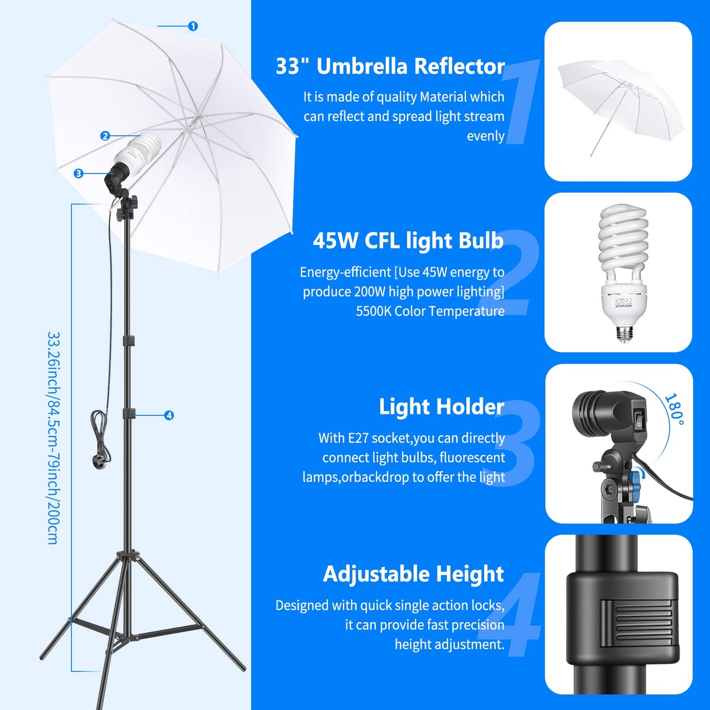 - NEEWER Photography Lighting kit with Backdrops -