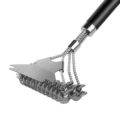 - Flintronic BBQ Grill Cleaning Brush | Barbecue Steel Brushes with Metal Scraper -