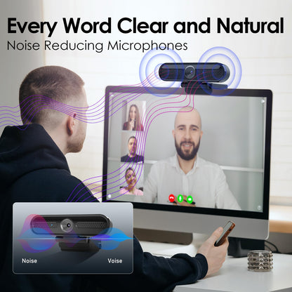 - VIZOLINK W4DS HD Webcam for PC, 1080P 60fps FHD Webcam with Microphone -