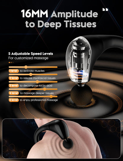 - Massage Gun with Upgraded U-Shaped Extension Handle | 16MM Massage Gun -