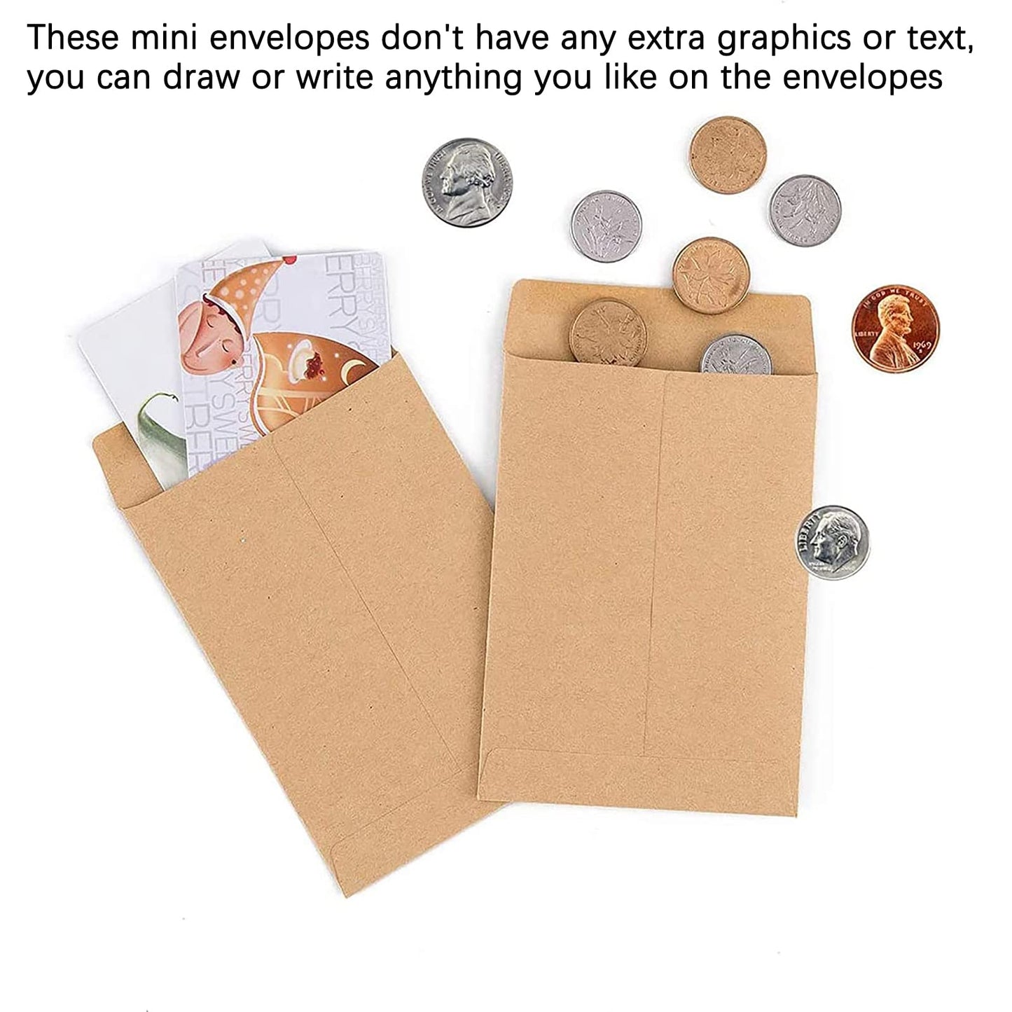 - Small Brown Envelopes for Seeds | Mini Seed Envelopes Self-Adhesive Paper | Coin Envelopes -