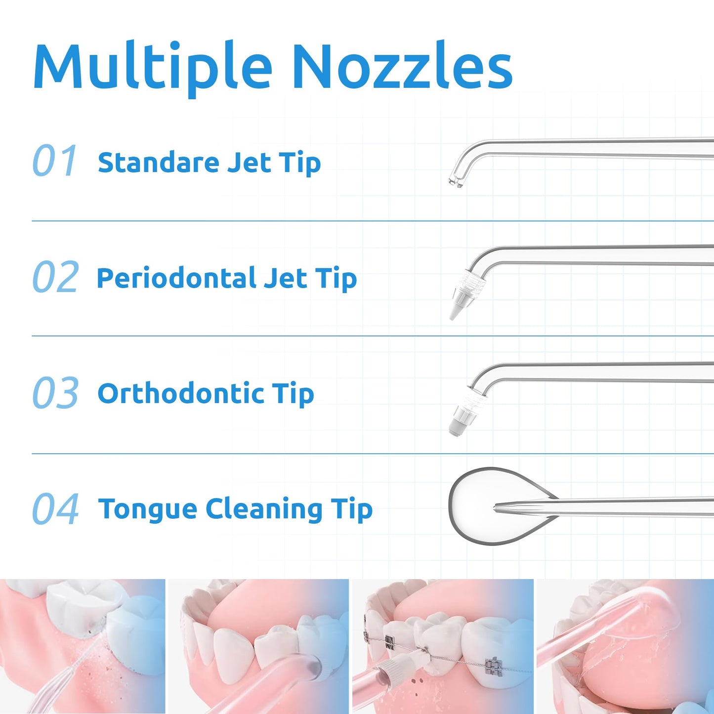 - Water Flosser [Dental Cordless Portable] 6 Modes & IPX7 Waterproof Rechargeable Oral Irrigator Water Teeth Cleaner