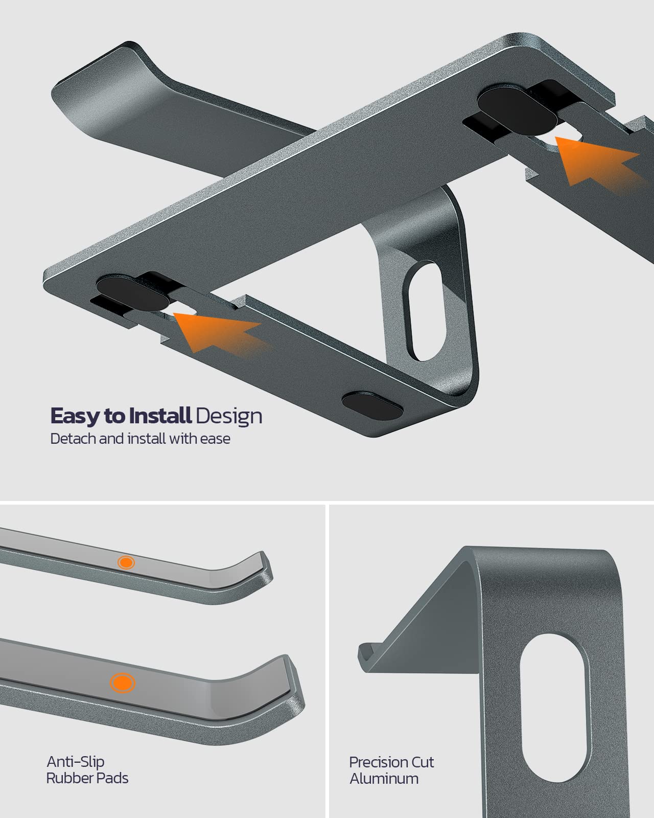 - NULAXY Laptop Stand for Desk | Detachable Aluminum Laptop Riser for Desk | Ergonomic Laptop Holder -
