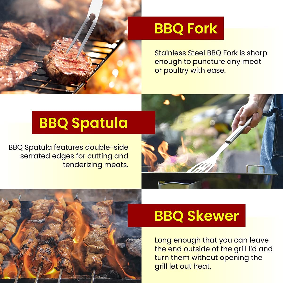 - SEDOL BBQ Tools Set | 18pcs Heavy Duty Stainless Steel BBQ Accessories -