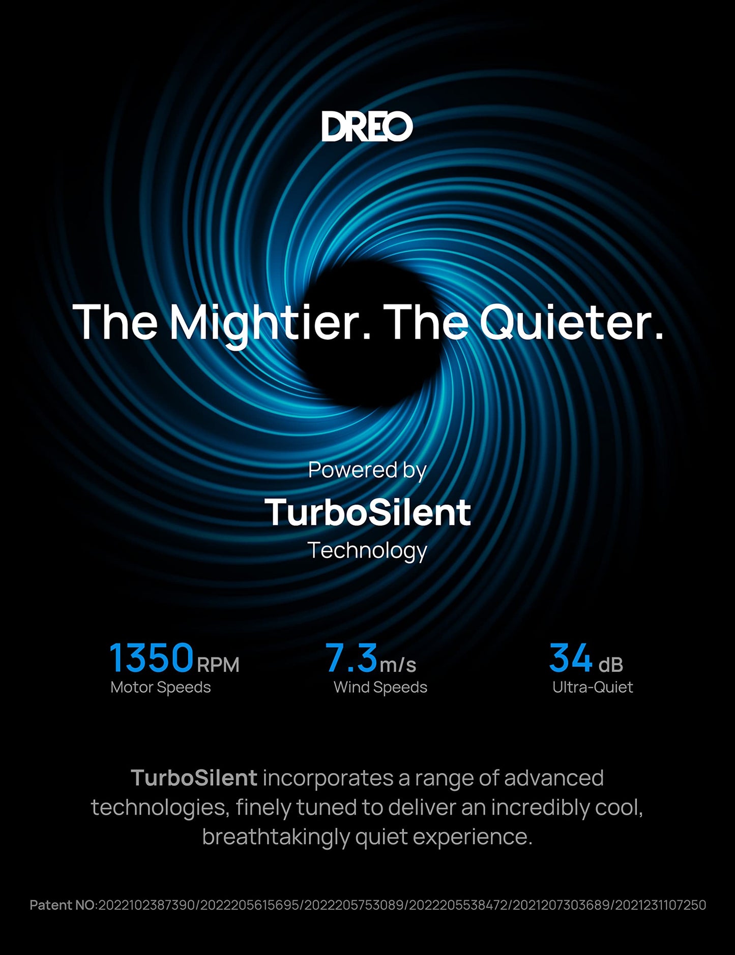 - Dreo 25dB Smart Silent Tower Fan | Upgrated DC 9 Speeds Utral-Quiet Floor Fan | 90° Oscillating Bladeless Cooling Fan | 4 Modes 12H Timer | Remote Control -