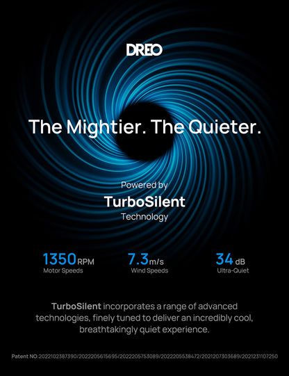 - Dreo 25dB Smart Silent Tower Fan | Upgrated DC 9 Speeds Utral-Quiet Floor Fan | 90° Oscillating Bladeless Cooling Fan | 4 Modes 12H Timer | Remote Control -