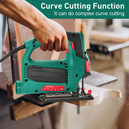- Jig Saws | 800W Max Cutting Depth 110mm for Wood | 800-3000 SPM HYCHIKA Electric Jigsaw with Laser | 6 Variable Speeds -