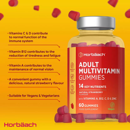 - Multivitamin Gummies for Adults | 60 Count | 14 Essential Nutrients-