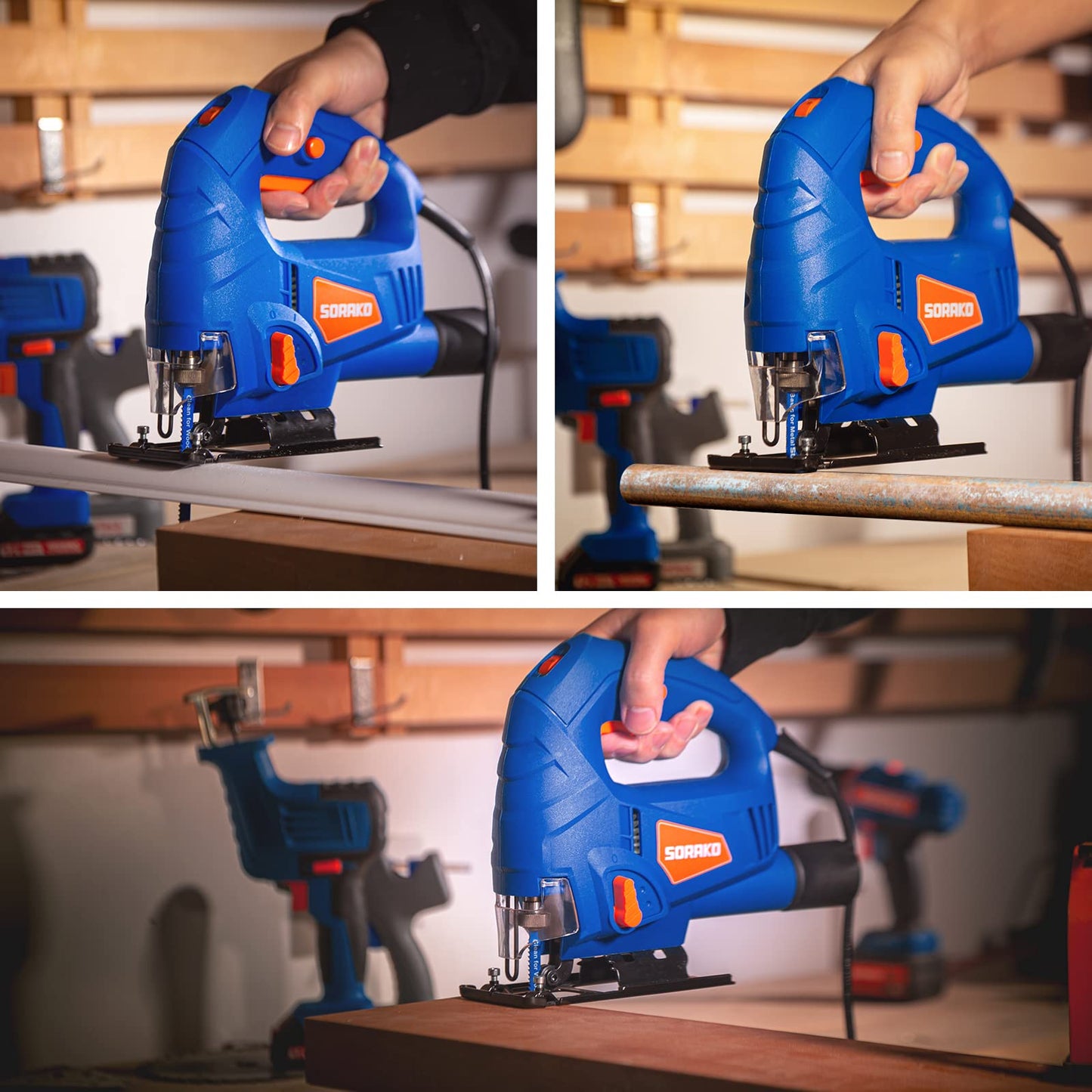 - SORAKO Jigsaw | 600W Electric Jigsaw Tool | 800-3000SPM Cutting in Wood 60mm -