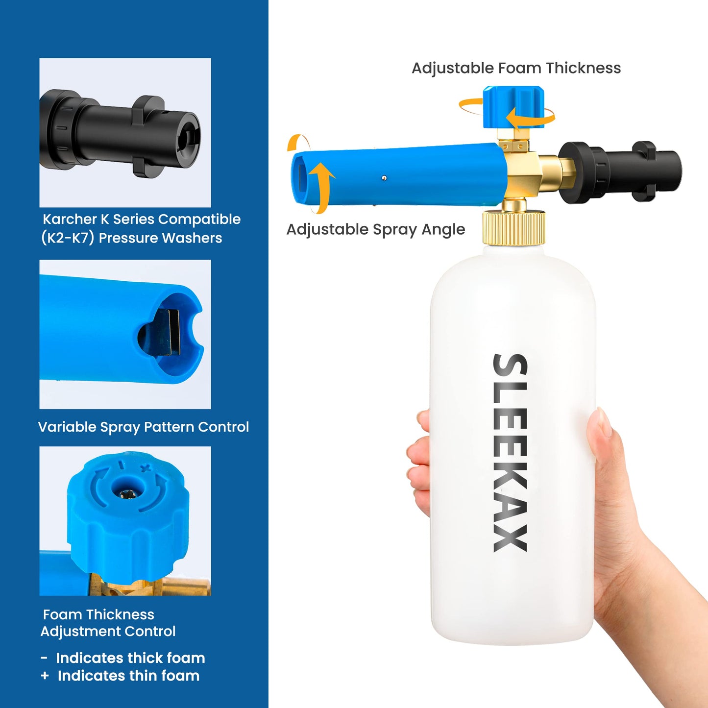 - Sleekax Snow Foam Lance | Karcher K Series K2 K3 K4 K5 K6 K7 Pressure Washer -