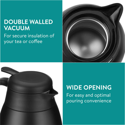 - Navaris Insulated Coffee Server | Matte Black Stainless Steel Carafe -