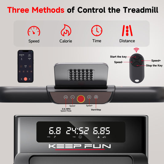 - KEEP FUN Folding Treadmill | 300 lb Capacity | Portable Treadmill 3 in 1 with Remote Control -