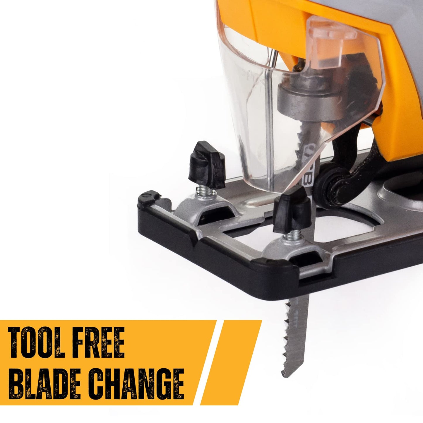 - JCB 240V Corded Jigsaw | 4 Pendulum Settings & Tool Free Blade Change | Variable Speed & Built in Dust Blower | Cutting Capacity of 100mm for Wood and 10mm for Metal | 800W -