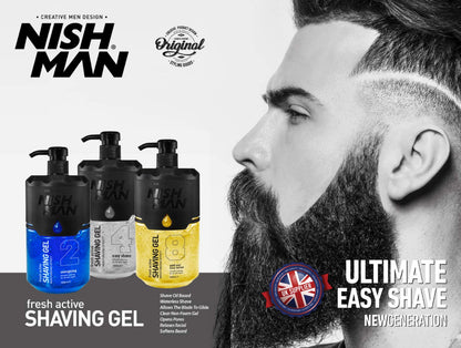- Nishman Shaving Gel with Pump | 1000 ml | Moisturizing and Smooth Shaving Experience -