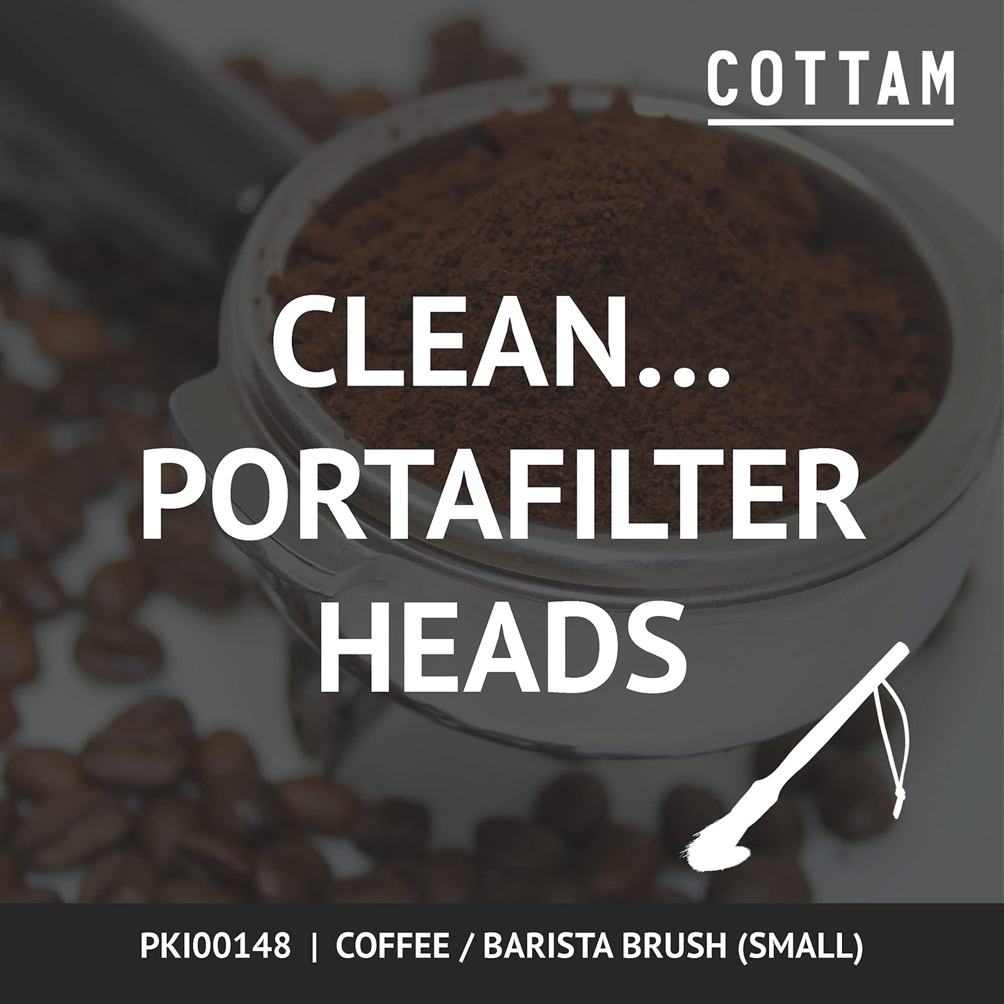 COTTAM Coffee Brush | Barista Brush | Coffee Bean Grinder & Espresso Machine Cleaning Brush (1, Small)