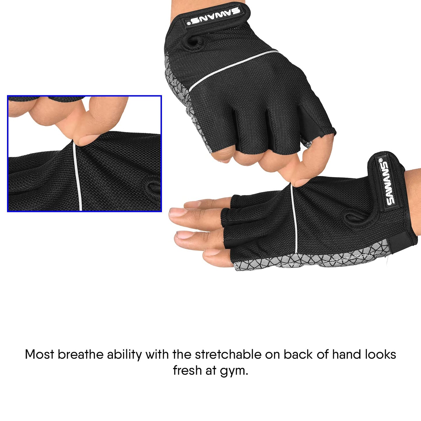 - Gel Cycling Gloves | Fingerless Padded Mountain Bike Bicycle Gloves | Anti-slip -