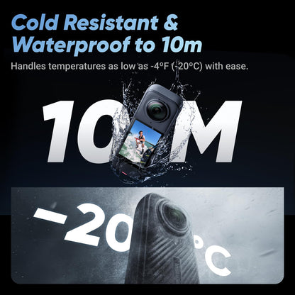 - Insta360 X4-8K Waterproof 360 Action Camera | 4K Wide-Angle Video | Invisible Selfie Stick Effect | Removable Lens Guards -