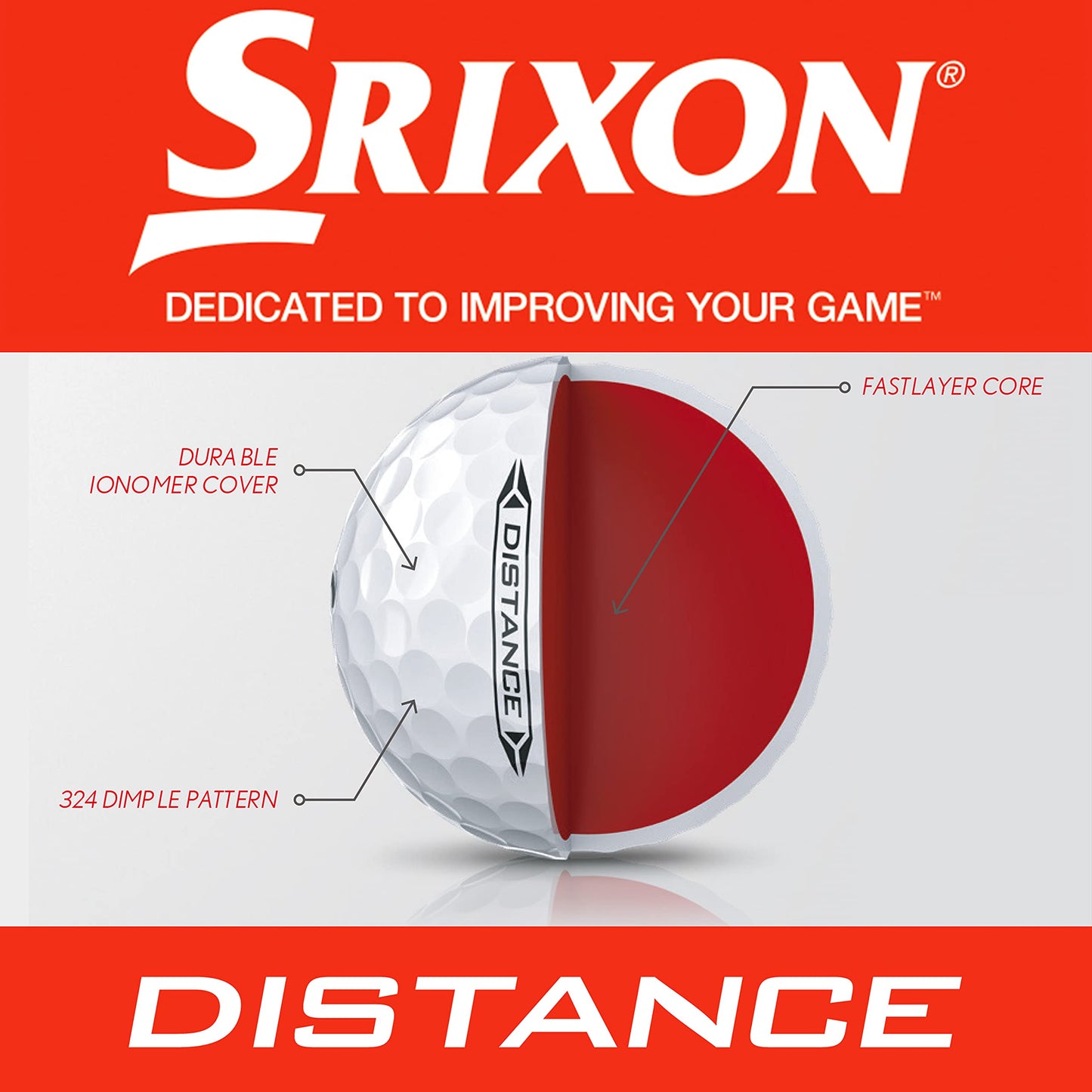 - Srixon Distance 10 {NEW MODEL} | Dozen Golf Balls | High Velocity and Responsive Feel -