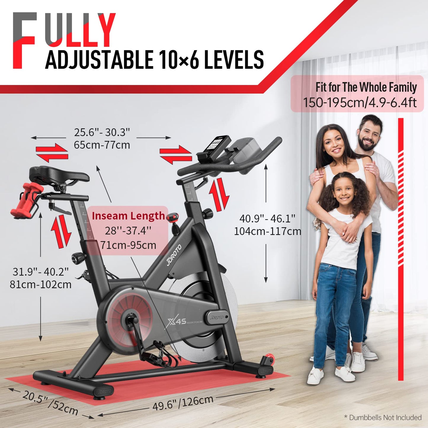 - JOROTO X4S Bluetooth Exercise Bike | Indoor Cycling Bike -