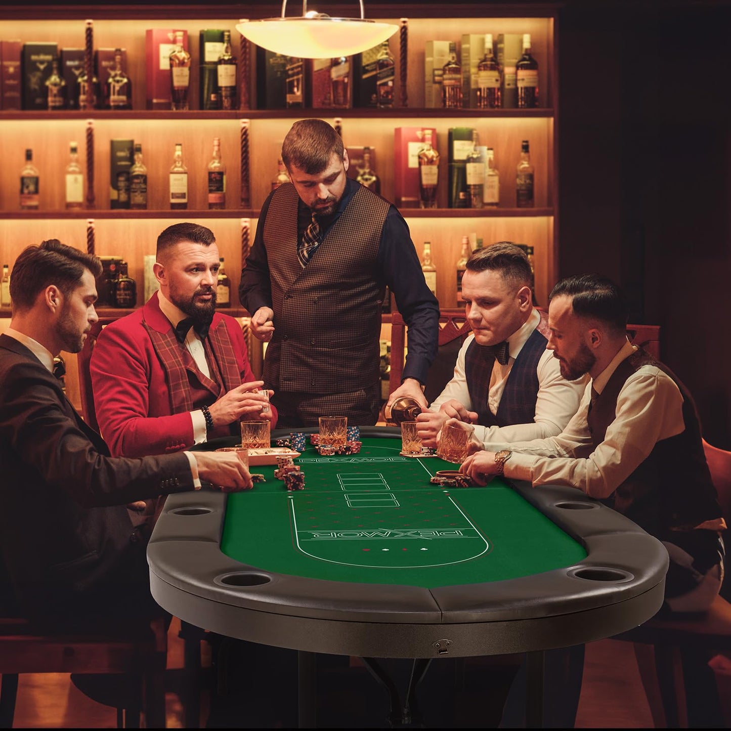 - PEXMOR Foldable 8 Player Poker Table | Folding Blackjack Casino Card Game Table  -