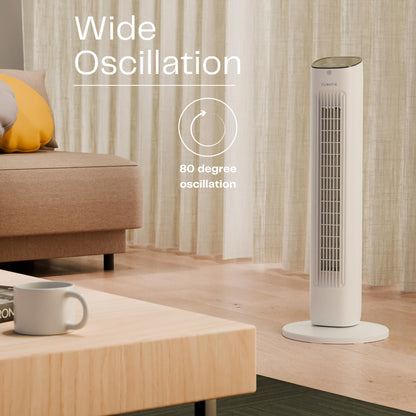 Climatik 32-Inch Tower Fan Quiet Cooling Oscillating Standing Fan with Remote Control, 3 Speed Settings & Night Mode, 15 Hour Timer Energy Efficient Ideal for Home, Office, Bedroom, Living Room