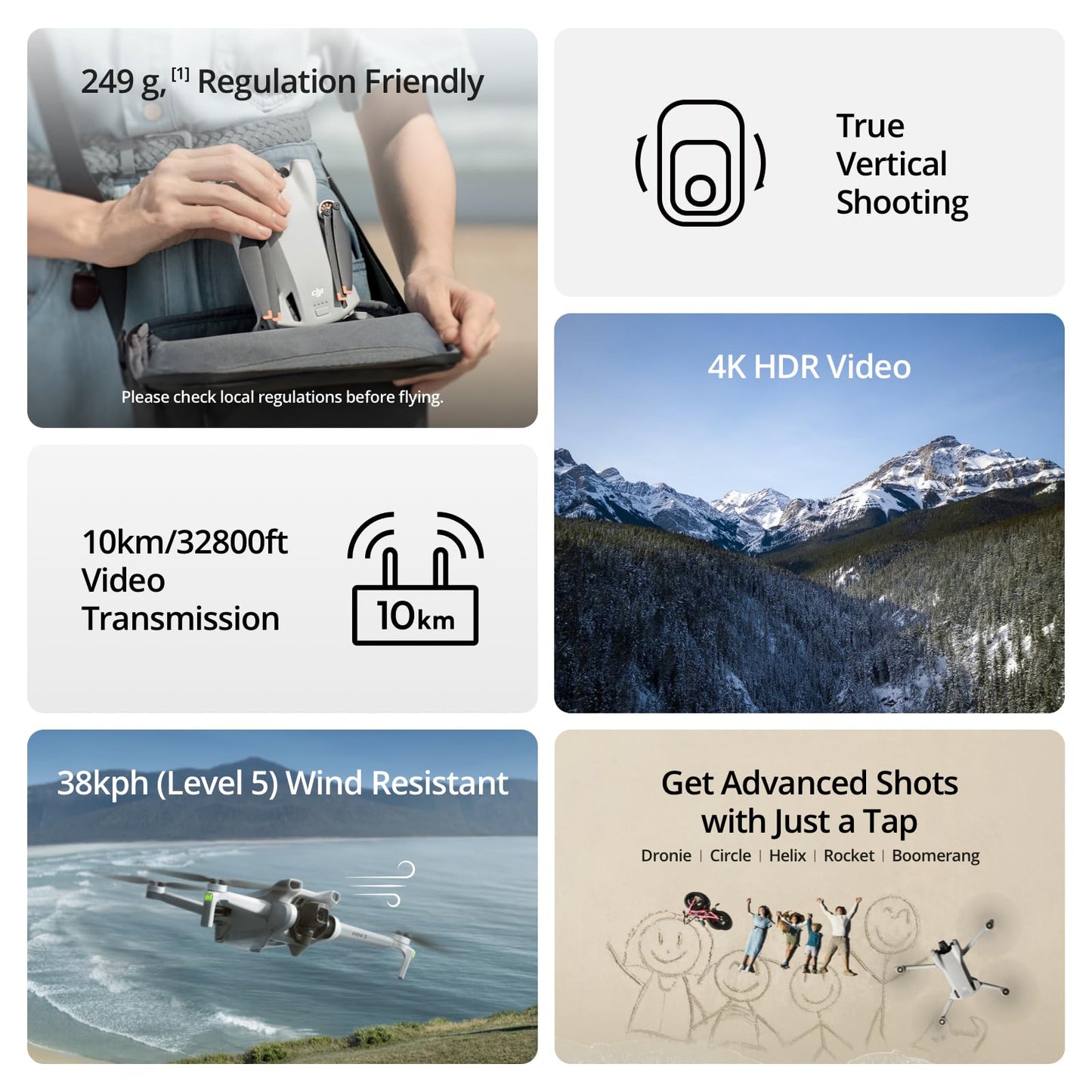 - DJI Mini 3 – Lightweight 3x Mechanical Gimbal Mini Camera Drone With 4K HDR Video -