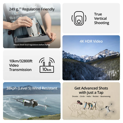 - DJI Mini 3 – Lightweight 3x Mechanical Gimbal Mini Camera Drone With 4K HDR Video -
