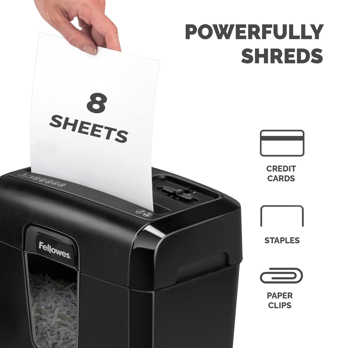 - Fellowes Paper Shredder for Home Office Use | 8 Sheet Cross Cut Shredder -
