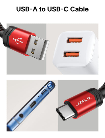 - JSAUX USB C Cable (2m 2-Pack) |  3.1A Fast Charging | Type C Fast Charger Cable -