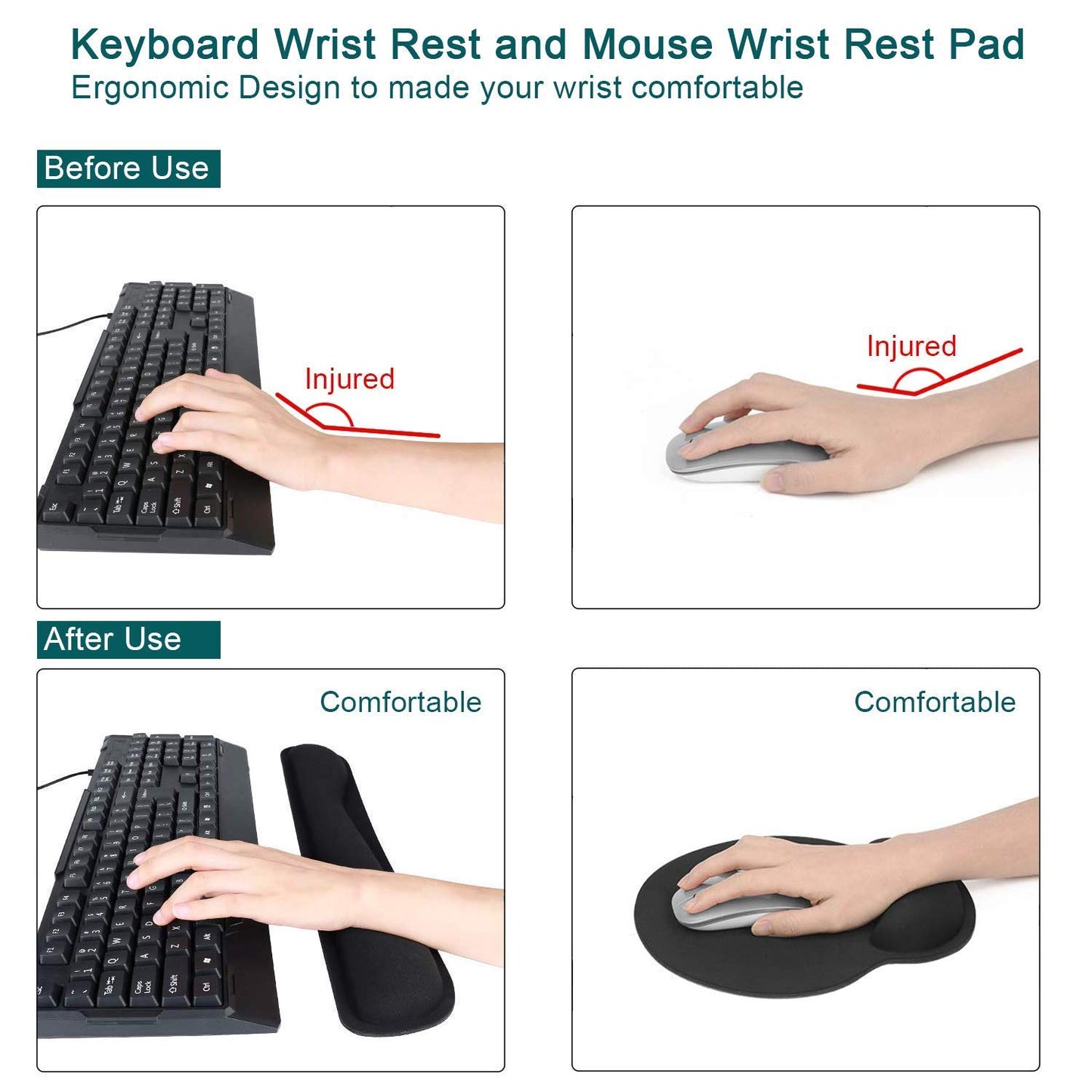 - Keyboard Wrist Support and Mouse Mat | Gel Gaming Keyboard and Mouse Wrist Rest Pad | Comfortable Ergonomic Wrist Support Mat -