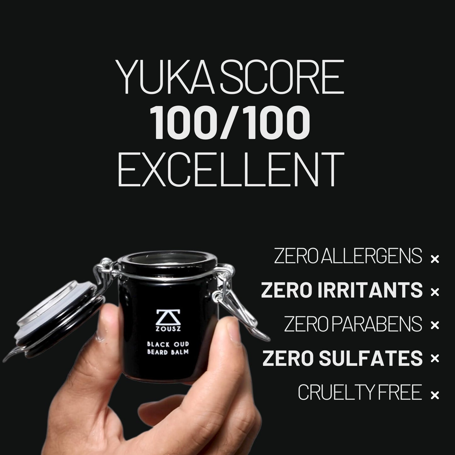 - ZOUSZ Black Oud Beard Balm for Men with Shea Butter