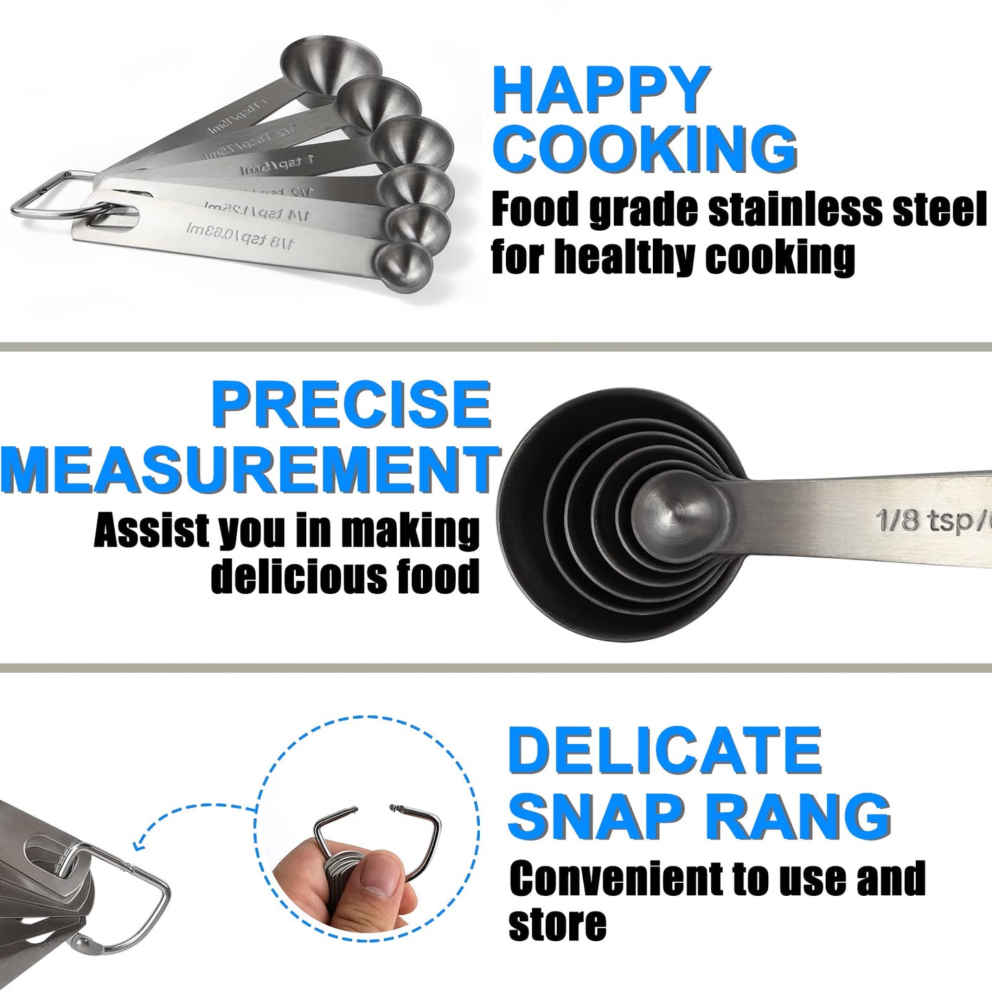 - Rena Chris Measuring Spoons | Premium Heavy Duty 18/8 Stainless Steel Measuring Spoons Set | Set of 6 -