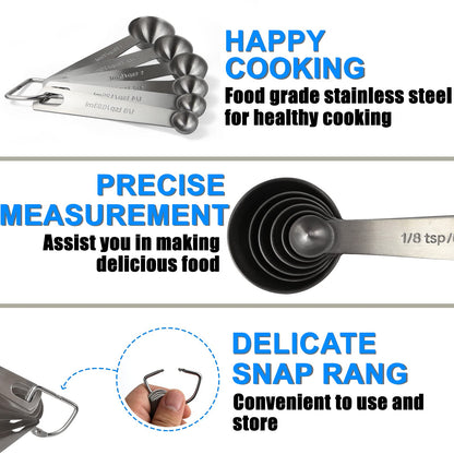 - Rena Chris Measuring Spoons | Premium Heavy Duty 18/8 Stainless Steel Measuring Spoons Set | Set of 6 -