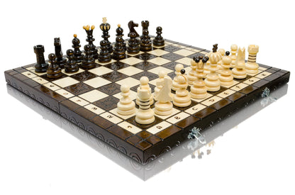- Stunning PEARL XL Large Wooden Chess Set | 42cm / 16in -