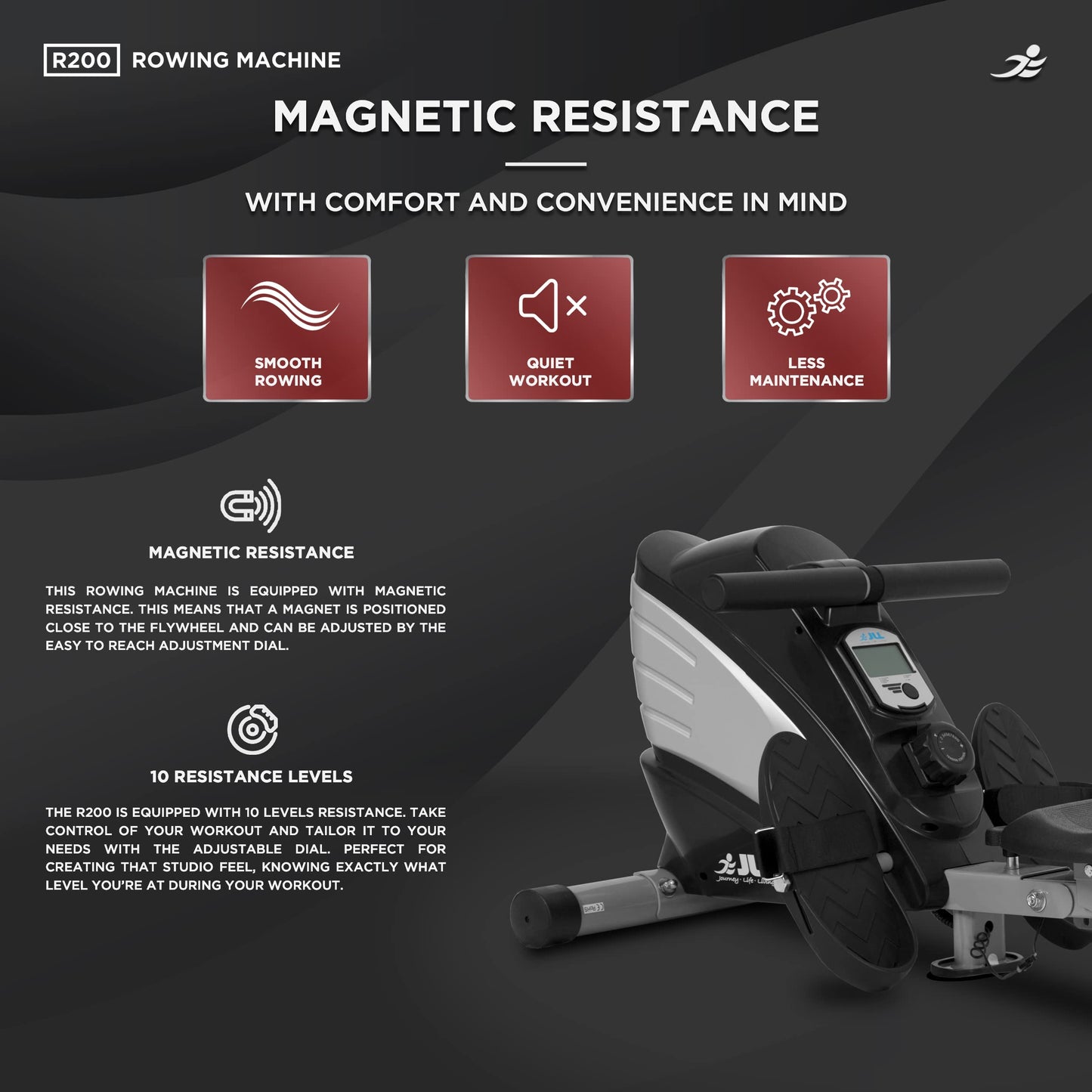 - JLL® R200 Luxury Home Rowing Machine | 2024 Model Rowing Machine -