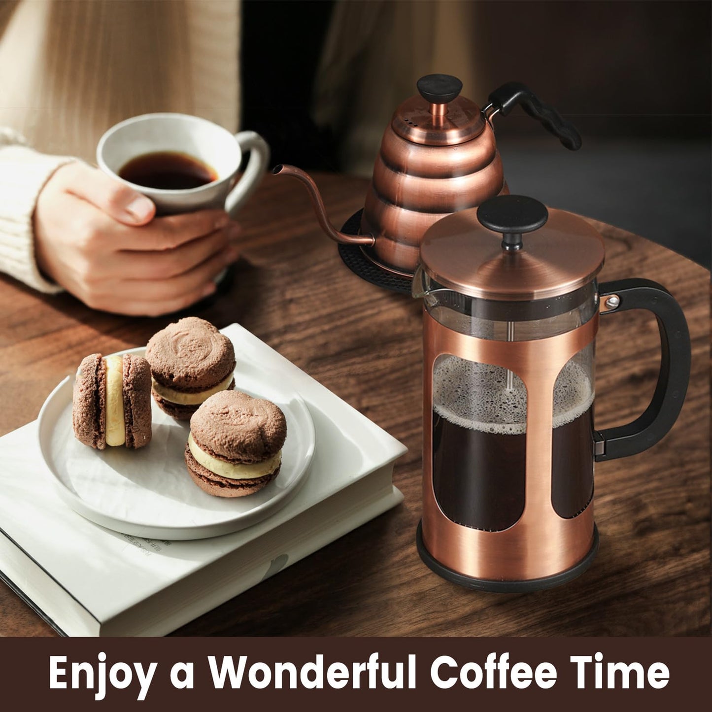 - KOOYAT Cafetiere French Press Coffee Maker | Capacity of 1000ml | 6 cup Large Coffee Press -