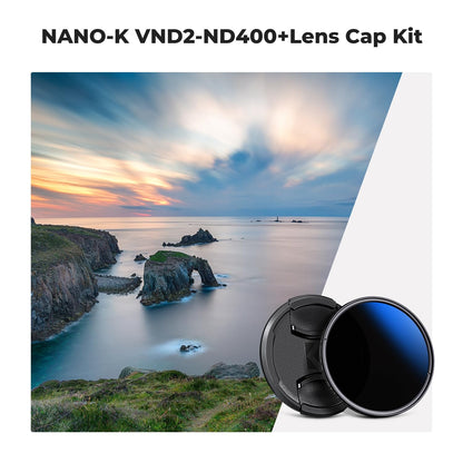 - K&F Concept 52mm Variable ND2-400 Filter | Lens Cap | Cleaning Cloth | Slim ND for Camera Lens -