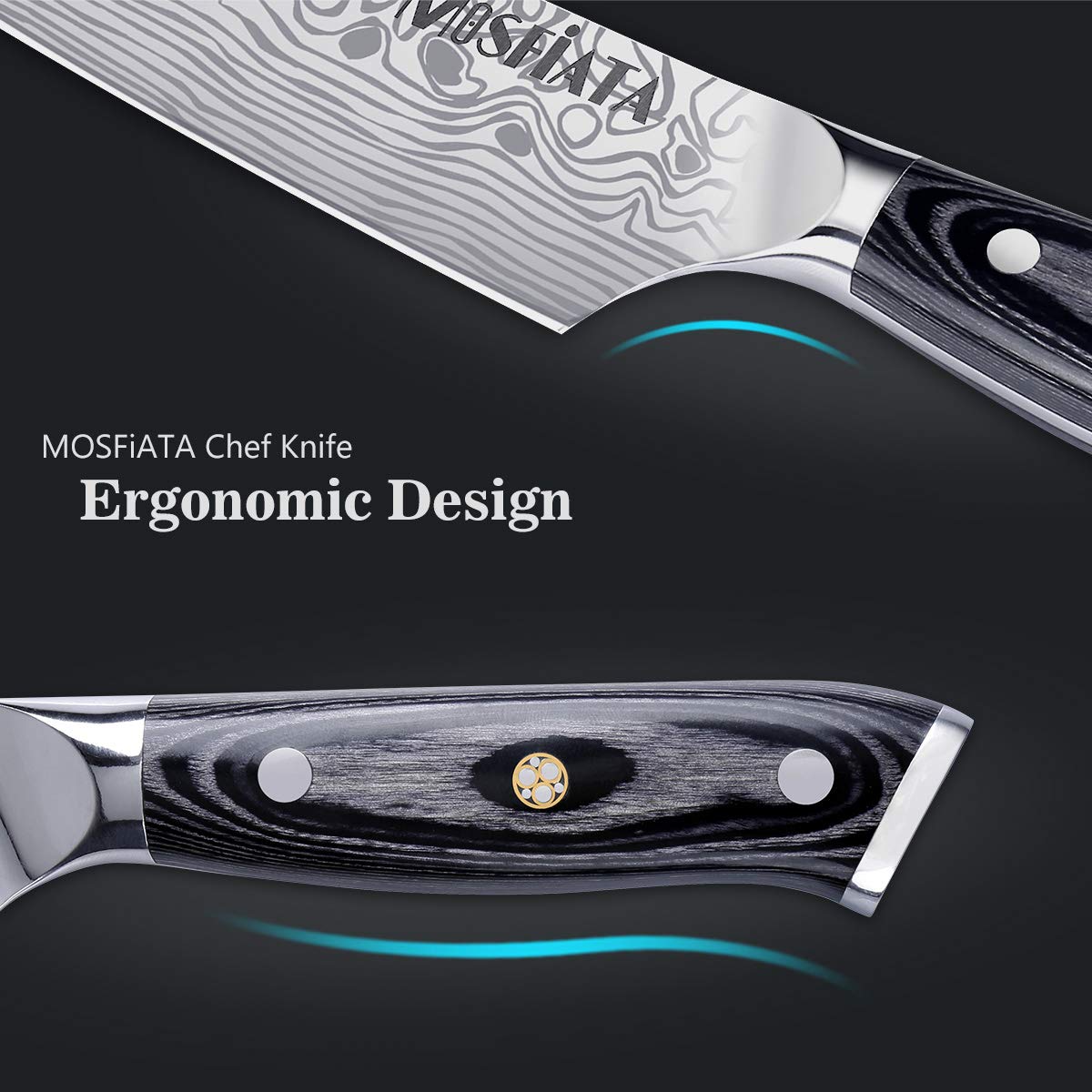 - MOSFiATA Ultra Sharp Kitchen Chef Knife 8 inch | Premier High Carbon German -