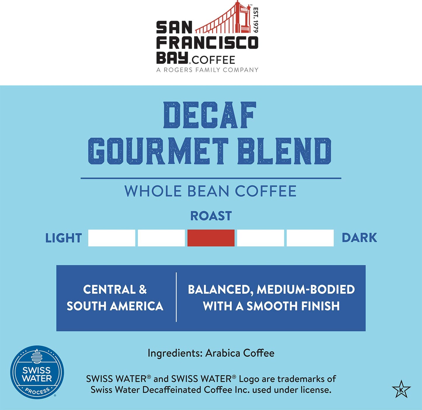 - San Francisco Bay Coffee | DECAF Gourmet Blend | Whole Bean | 908g -