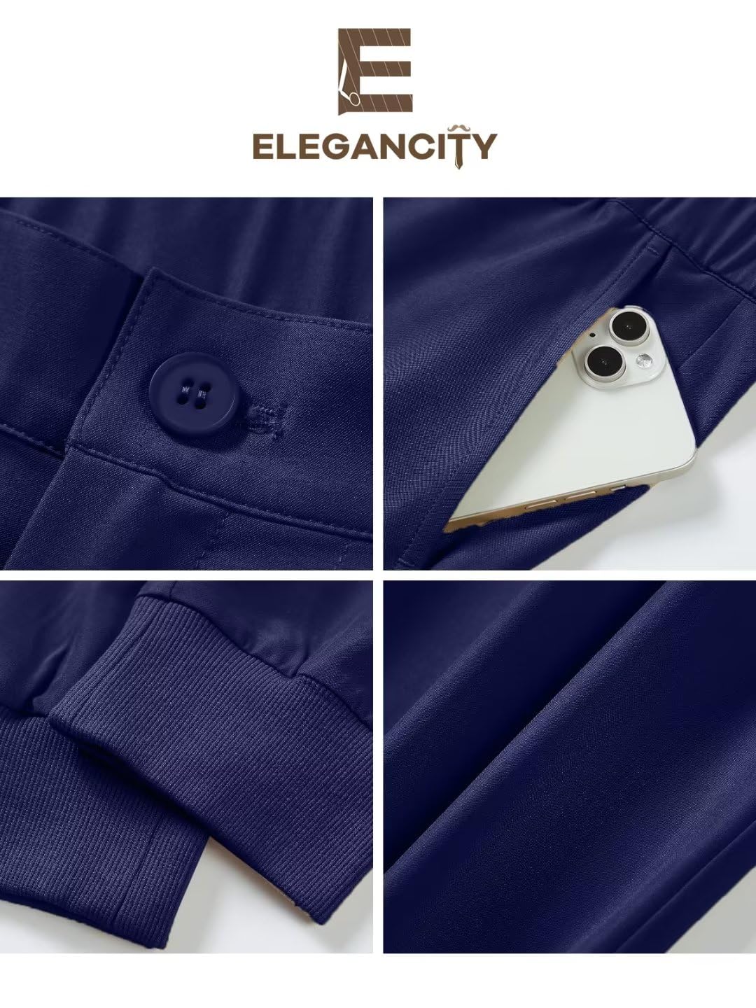 - Elegancity Mens Golf Trousers | Casual Outdoor Jogging Trousers | Slim-Fit Stretch Golf Pants -