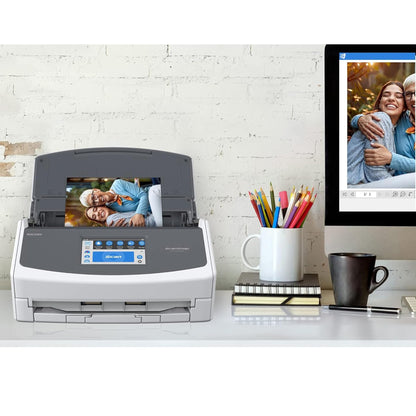 - ScanSnap iX1600 White Document Scanner | Desktop | Double Sided with WiFi | Touchscreen -
